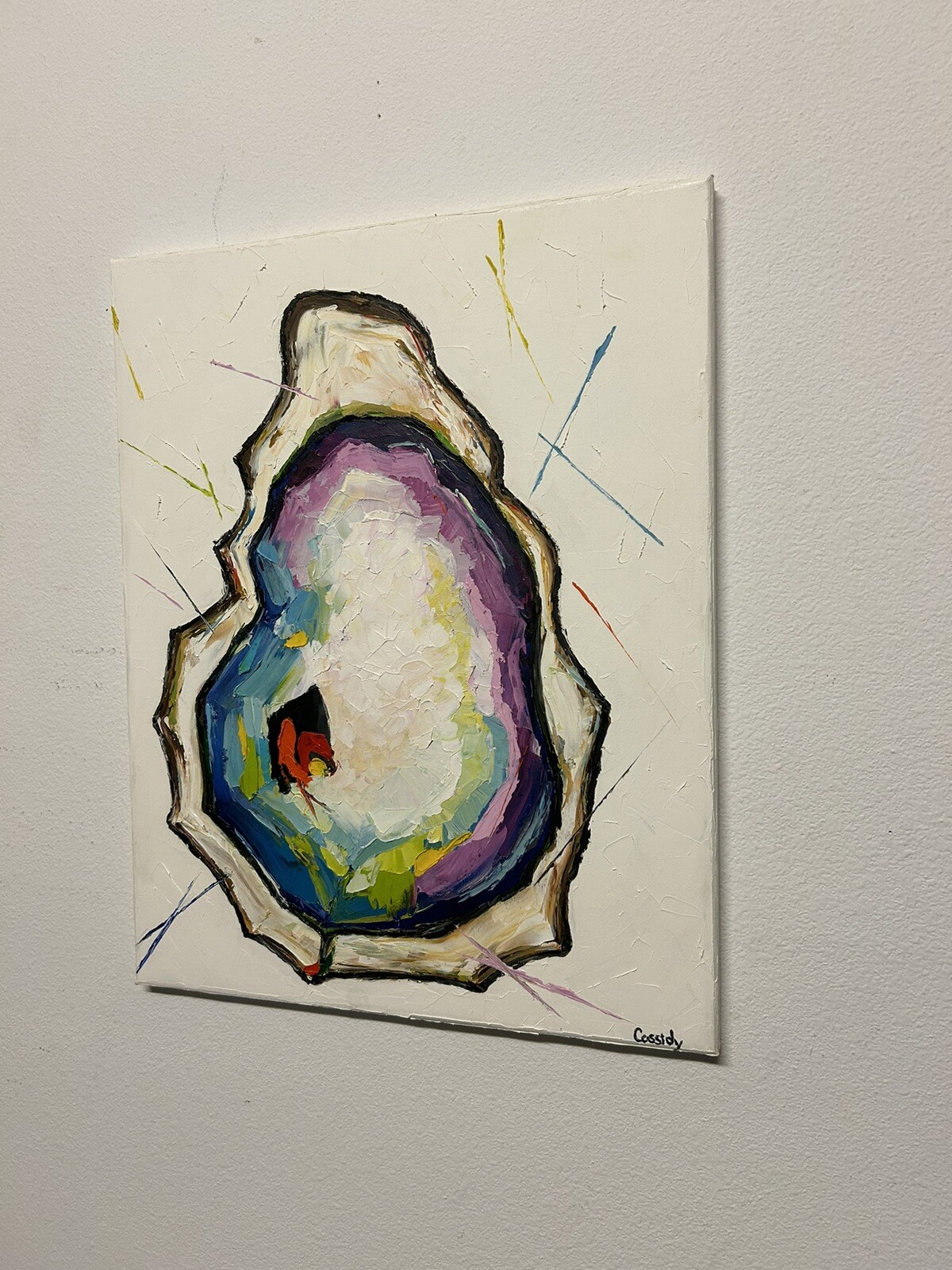 Impressionism Original Hand Painted Impasto Oil Painting Oyster 16×20 Signed