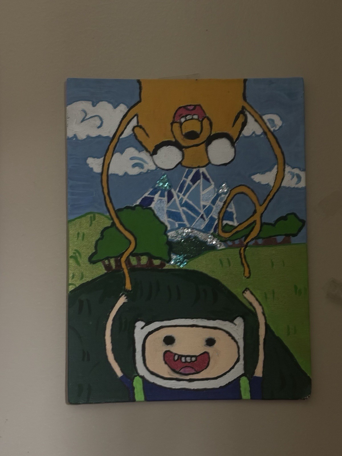 Adventure Time Cartoon Painting on Canvas, Medium Unframed Single Piece TV Art