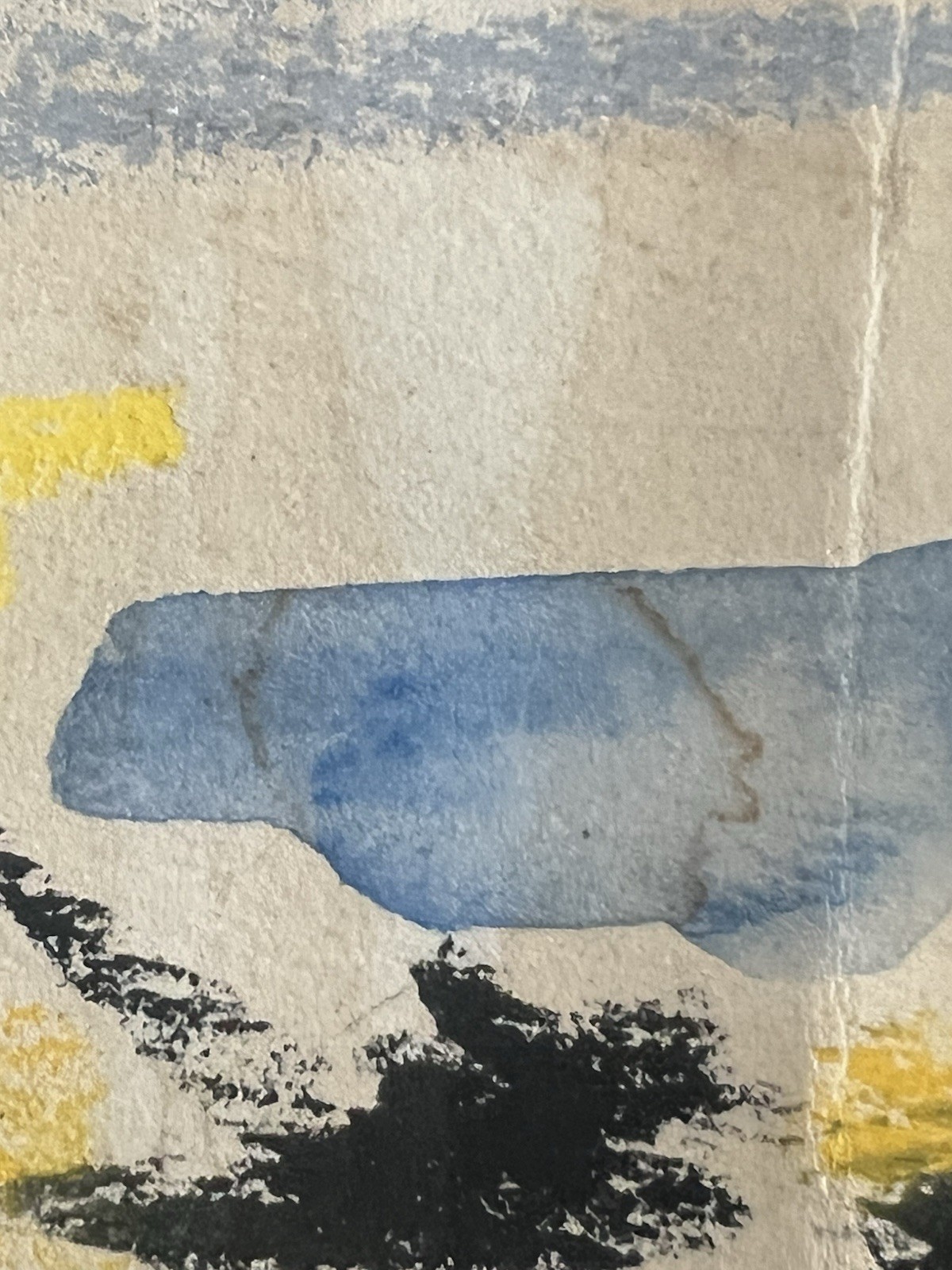 Werner Drewes Original 1965 Abstract Mixed Media Painting Signed -10×9-1/2”