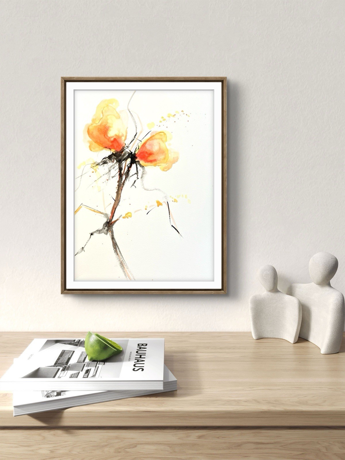 TITA PAINTZ Watercolor Flowers Original Painting Paper 9×12 Wall Art