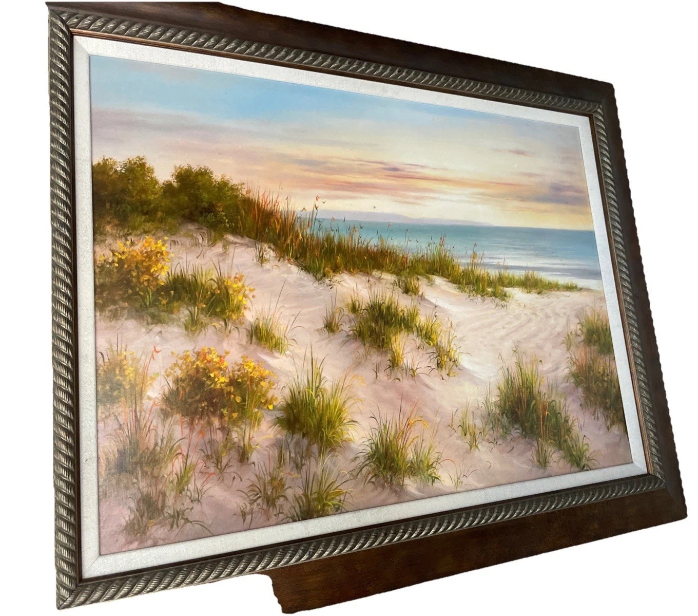 Vintage Coastal Sunset Signed B.Smith Vtg Frame Orig Litho 31″X39″