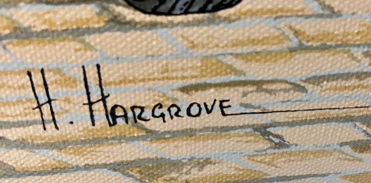 H Hargrove 12×16 Canvas Texaco Gas 18¢ Coca Cola Dons Auto Repair Oil Change Car
