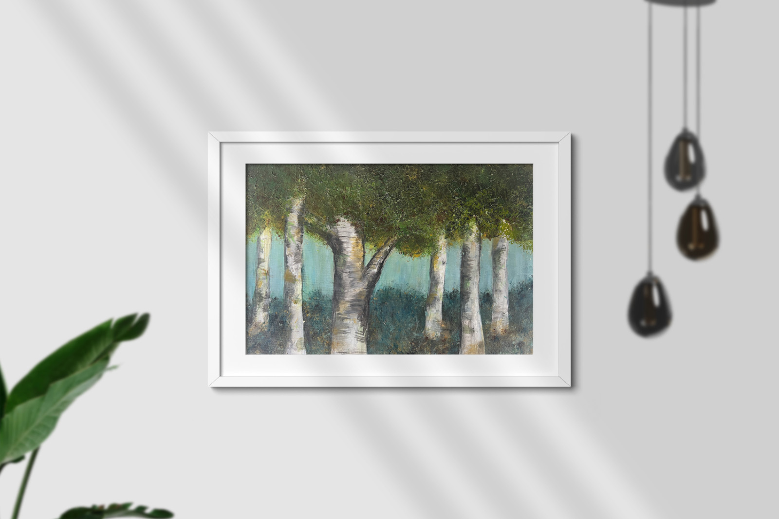 Trees Abstract Acrylic Painting | Original Artwork «Misty Morning» 11×14 Canvas