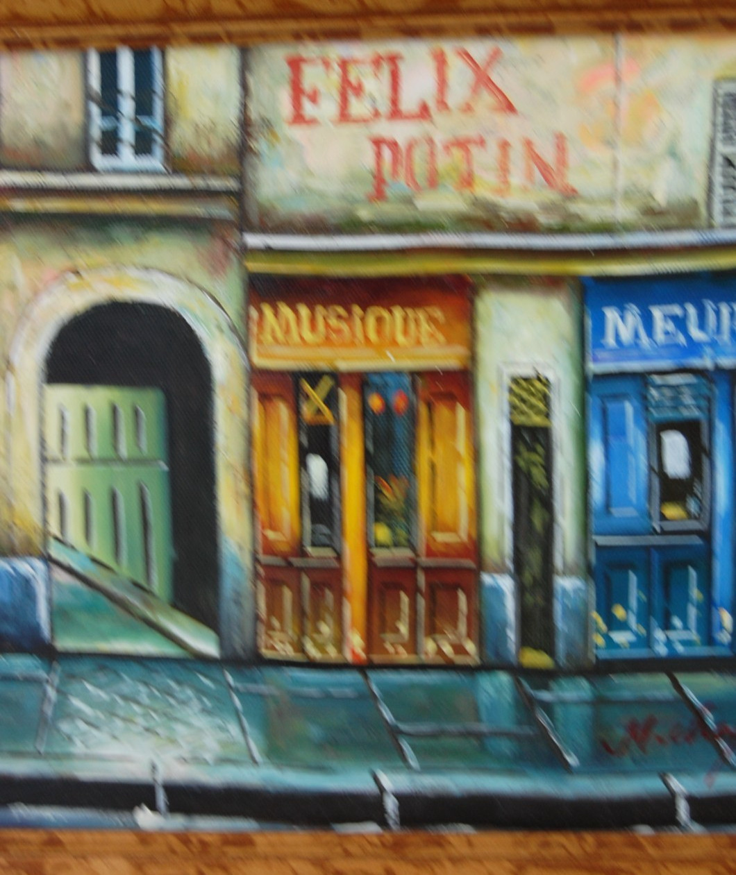 Vtg 80 Original Signed Mariel Chapot French Paris Street Scene Oil Painting 10X8