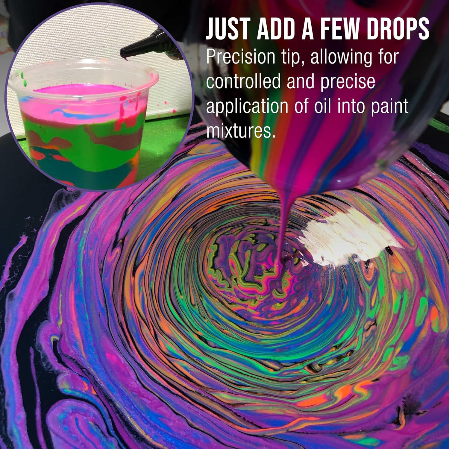 6-Ounce Silicone Pouring Oil – 100% Silicone Oil Pouring Medium for Acrylic Pain