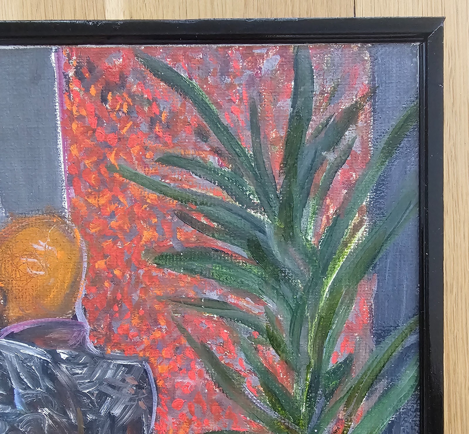 SWEDISH CONTEMPORARY EXPRESSIONIST FIGURATIVE OIL PAINTING INTERIOR SCENE SIGNED