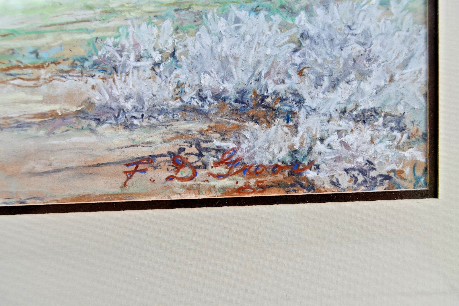 Original Watercolor Texas Western Landscape Hill Sagebrush Framed F. D. Groos