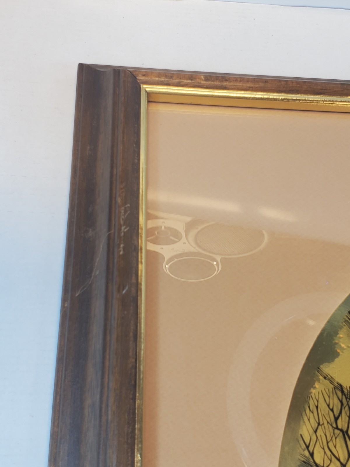 Vintage Jim Roslof Reverse Mirror Picture Painting Of Ducks Flying Numbered 8639
