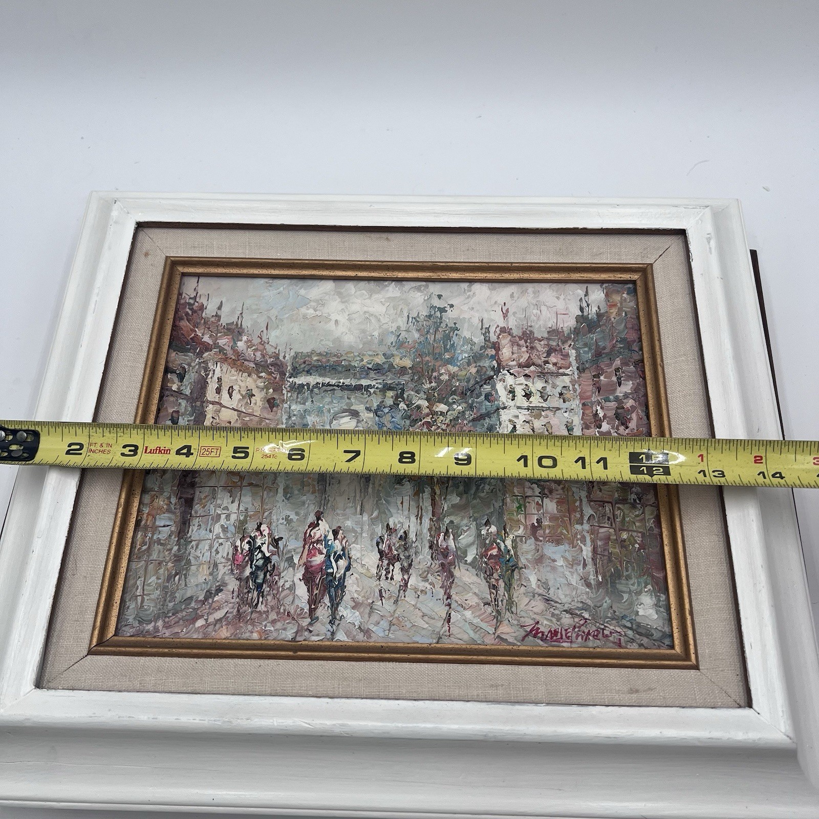ORIGINAL 70s MARIE CHARLOT Framed Impasto Oil Painting Paris Street Scene Signed