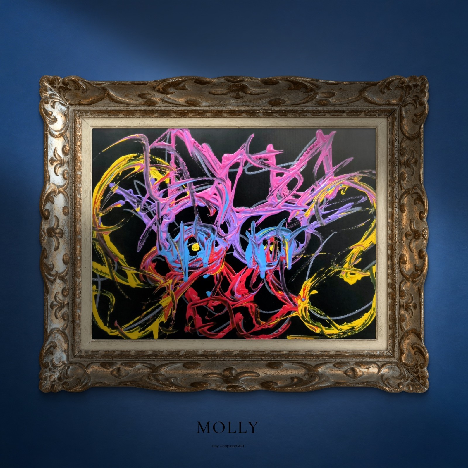 Trey Coppland, Molly Abstract Acrylic Painting, 20+30 in, 2026, Signed