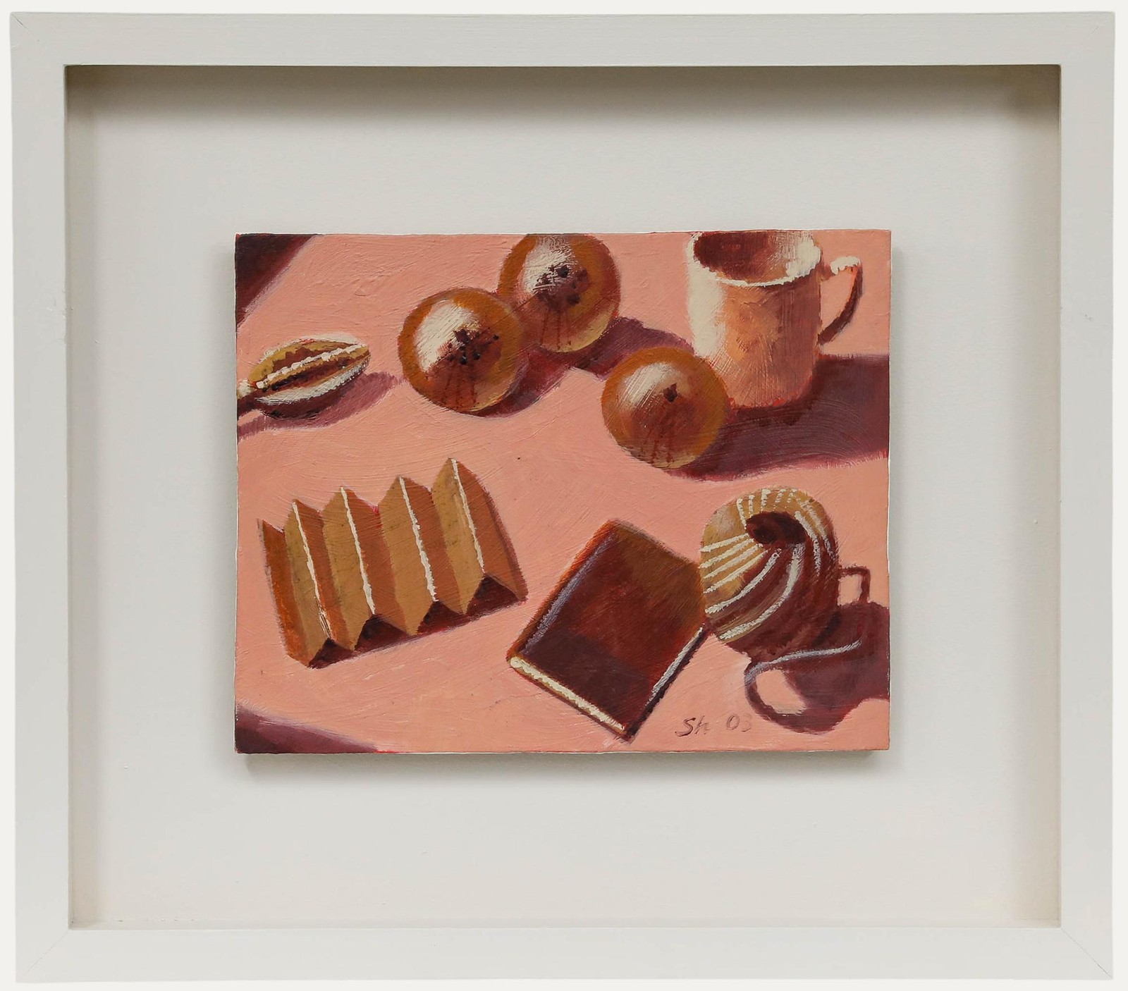 Framed Contemporary Oil – Still Life with Yarn