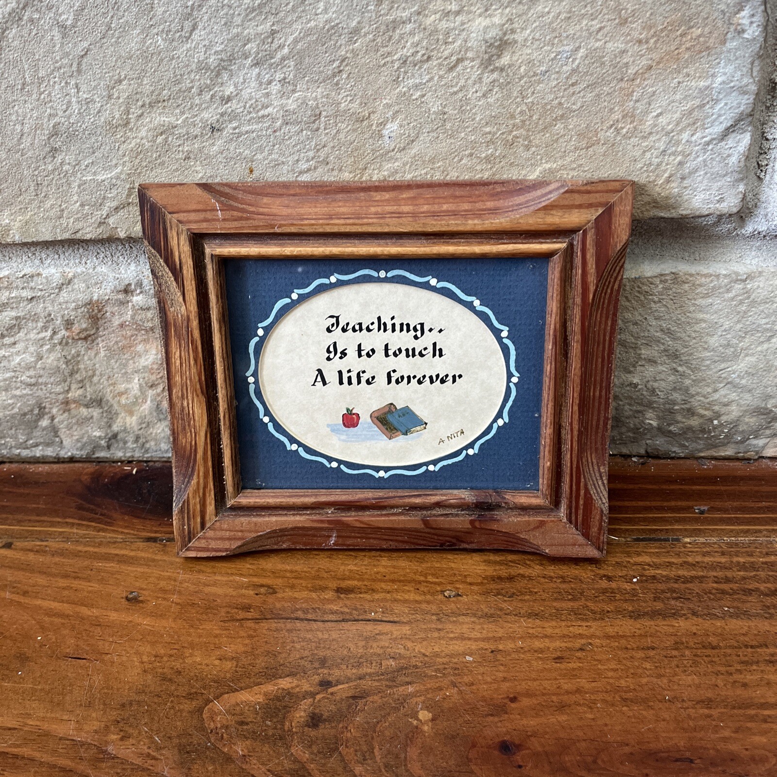 *Teaching…Is To Touch Life Forever* Picture Wood Frame 7×6 School Appreciation