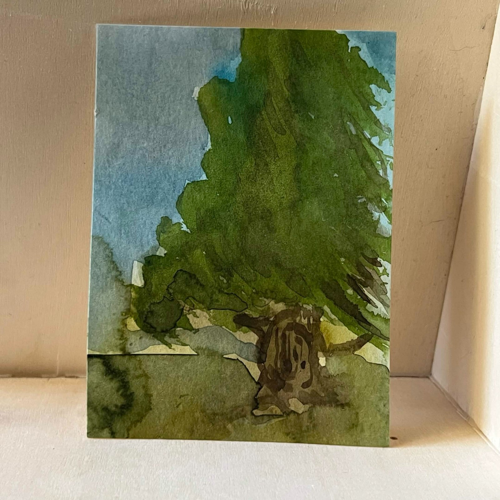 ACEO Original Art Card 2.5 x 3.5 Watercolor mini painting landscape