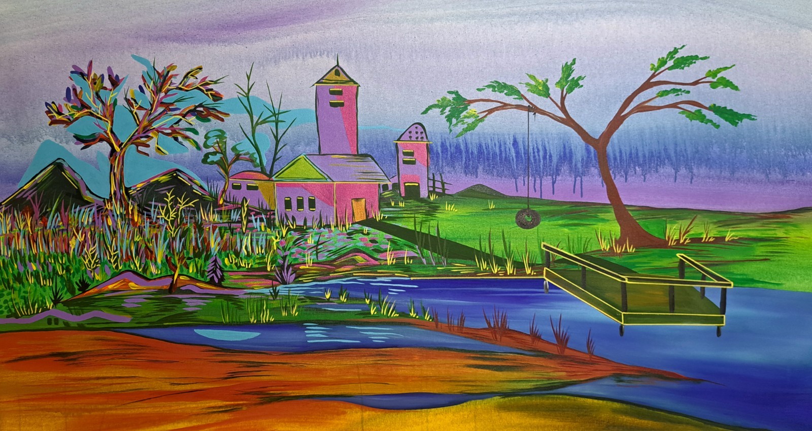 art paintings 40x60in original abstract Landscape Large 2026 Canadian Made