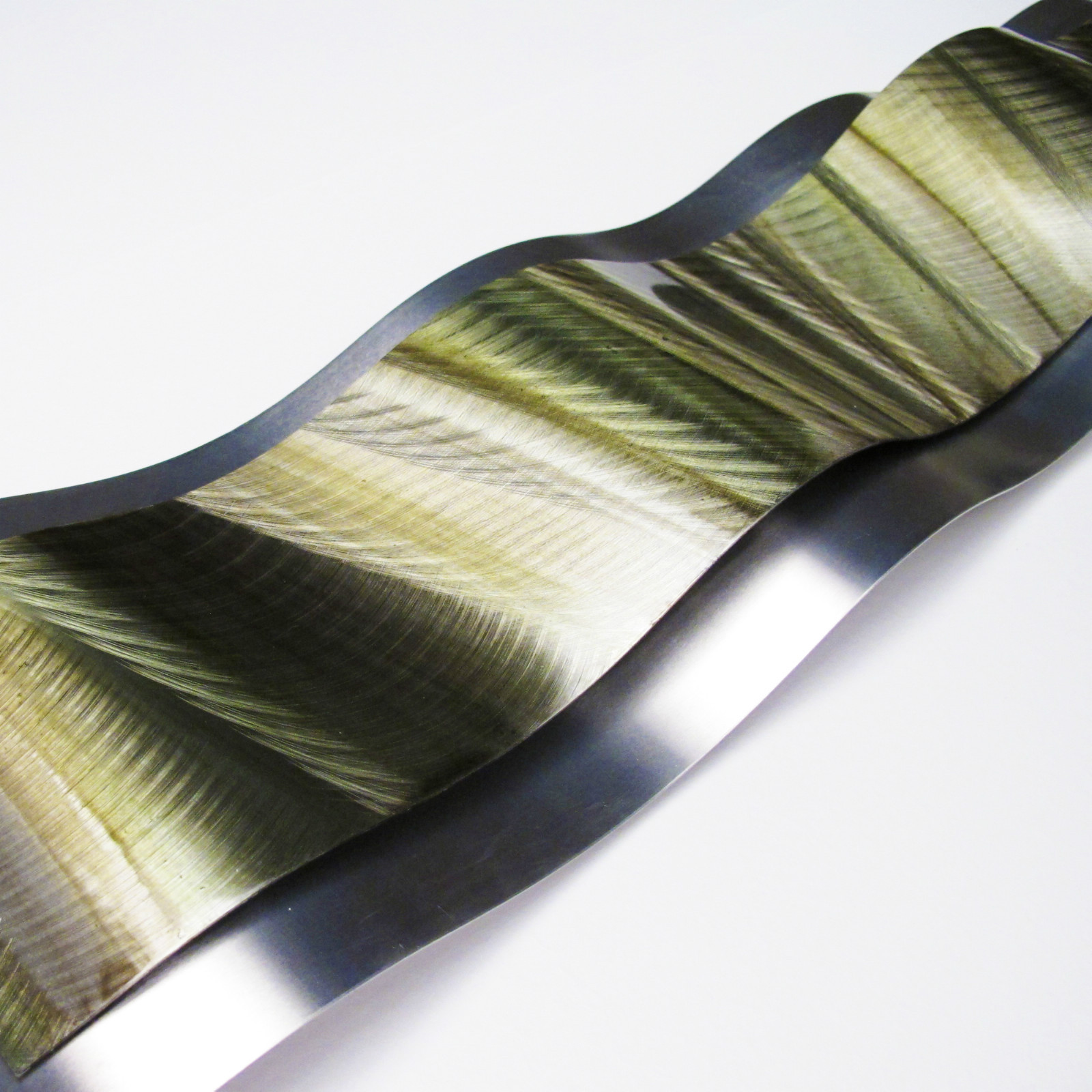 Modern Abstract Metal Wall Sculpture Art Earthtone Green Painting Home Decor New