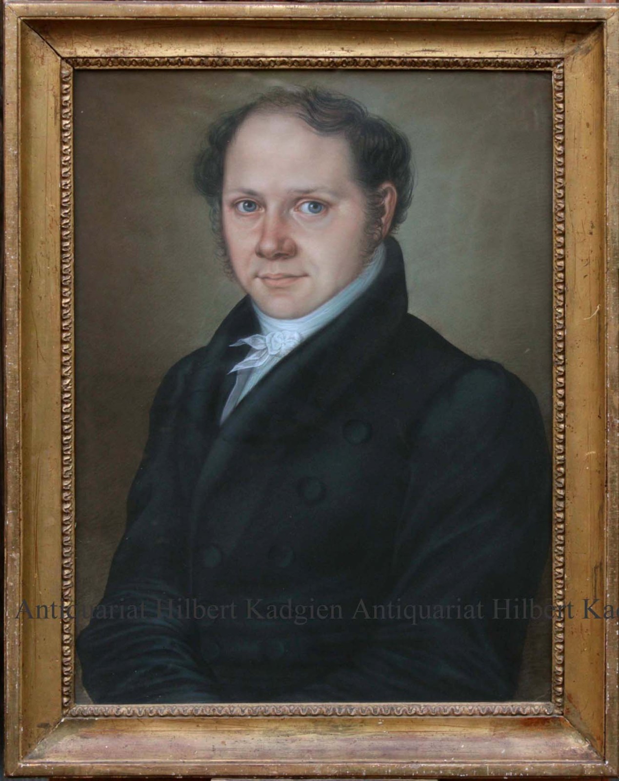 SCHLOTTERBECK (attached) «Portrait of Anton Frick» Pastel Painting from ca 1850