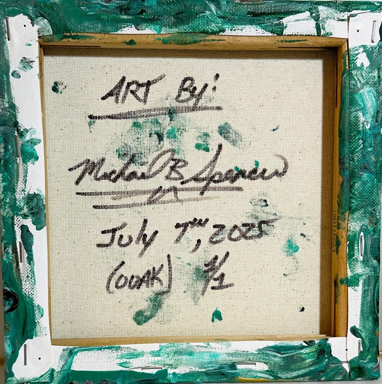 Original Acrylic 8″x8″ Canvas Art OOAK (One of a Kind) Auto, Date, Numbered 1/1