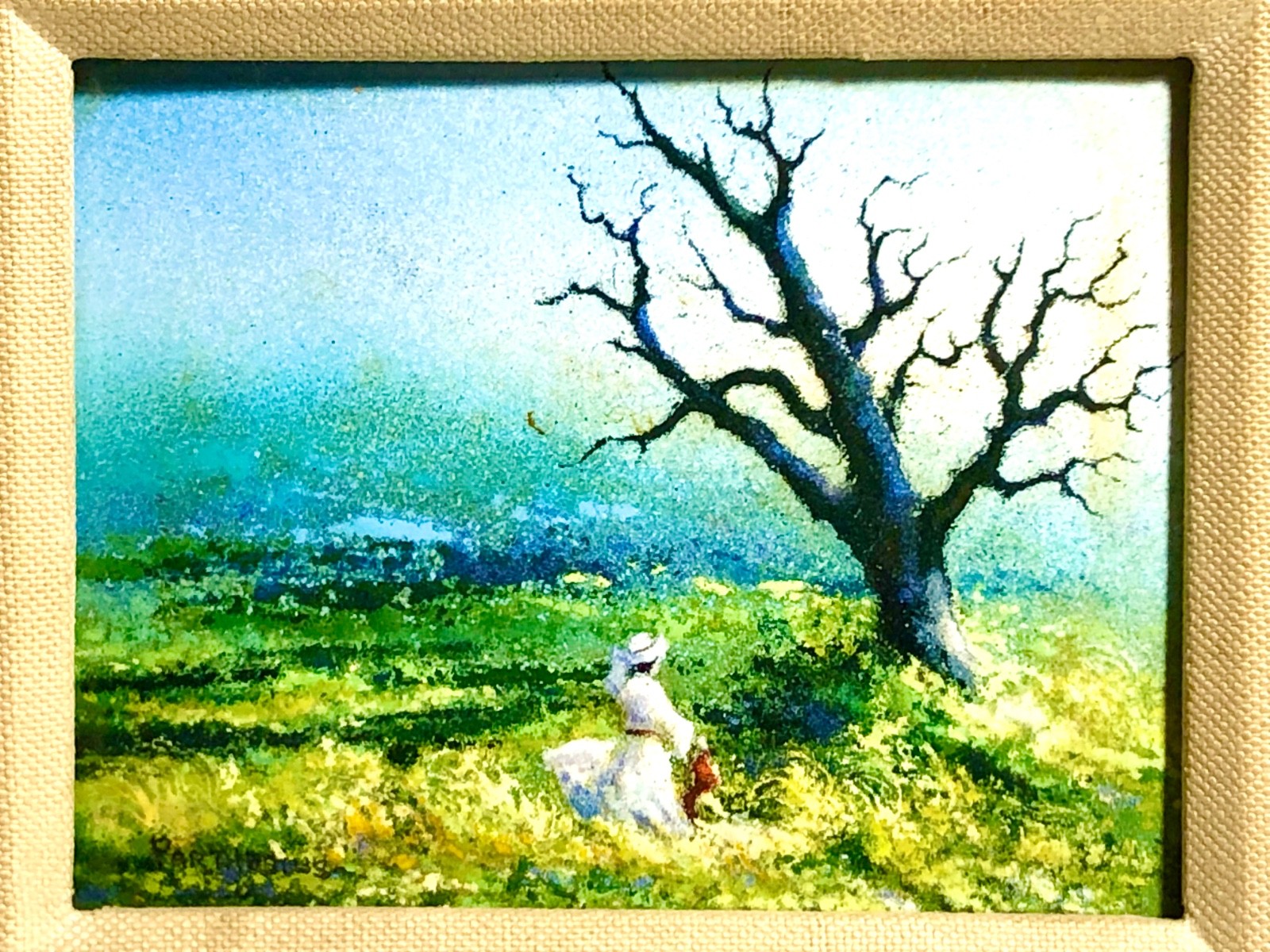 Beautiful Enamels on Copper Landscape Painting Original Art Charles Parthesius X