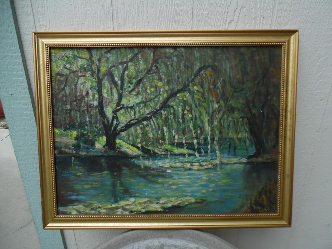 VINTAGE PAINTING 1960’s ORIGINAL DEPICTING THE LOUISIANA BAYOU, SIGNED J.HORN