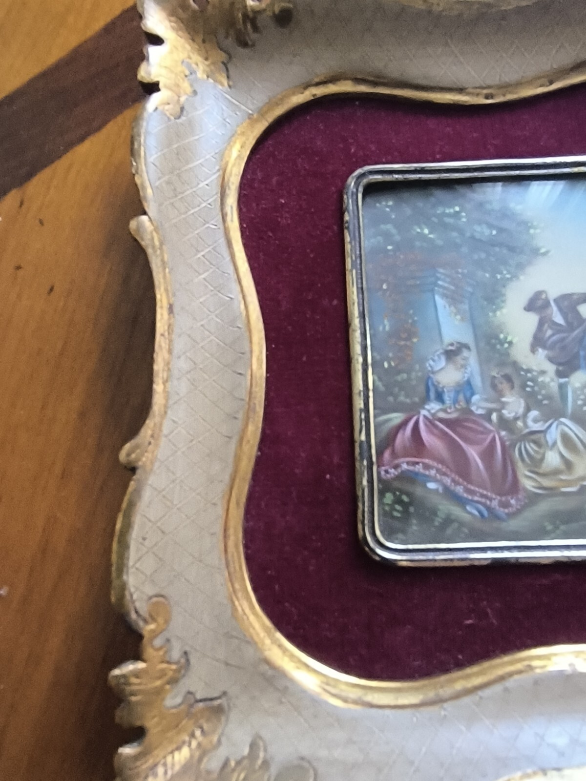 Painted Miniature ‘The Music Lesson After Nicolas Lancret’ Signed Esprit