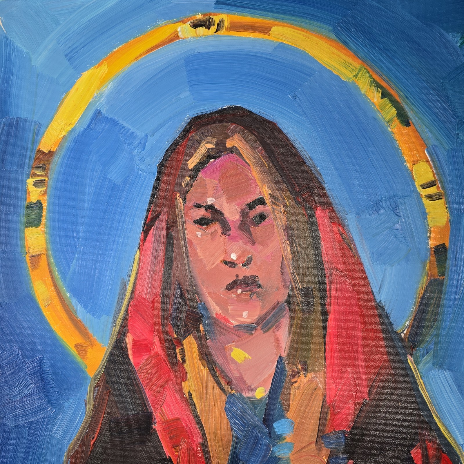 JOSE TRUJILLO Southwest Native American Painting «Earthly Mother» 20 x 16