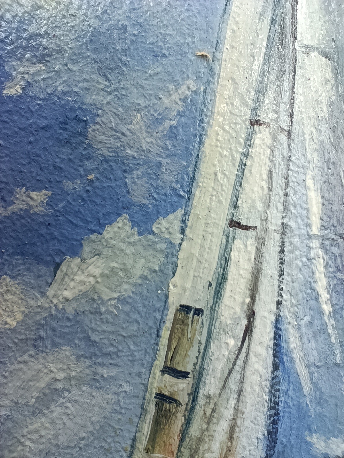 Sailboat Original Oil Painting 4×6 Framed Signed Yacht Marine Seascape Sea Art