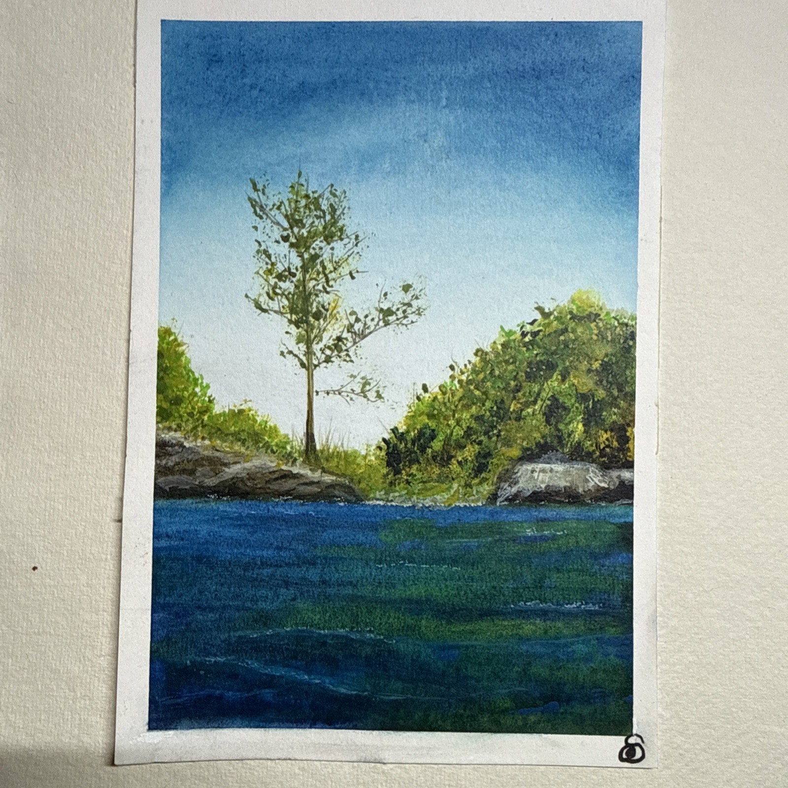 “Hello Mother” Original Watercolor 5×7 Signed By Artist