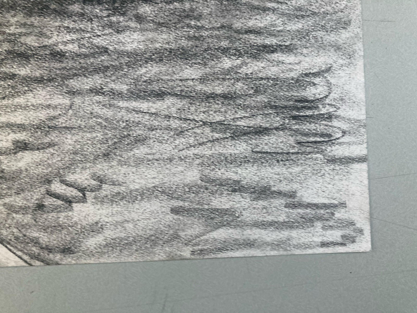 1970 Charcoal Drawing on Paper Paris Seine Quay Notre-Dame Pont Neuf Urban Art