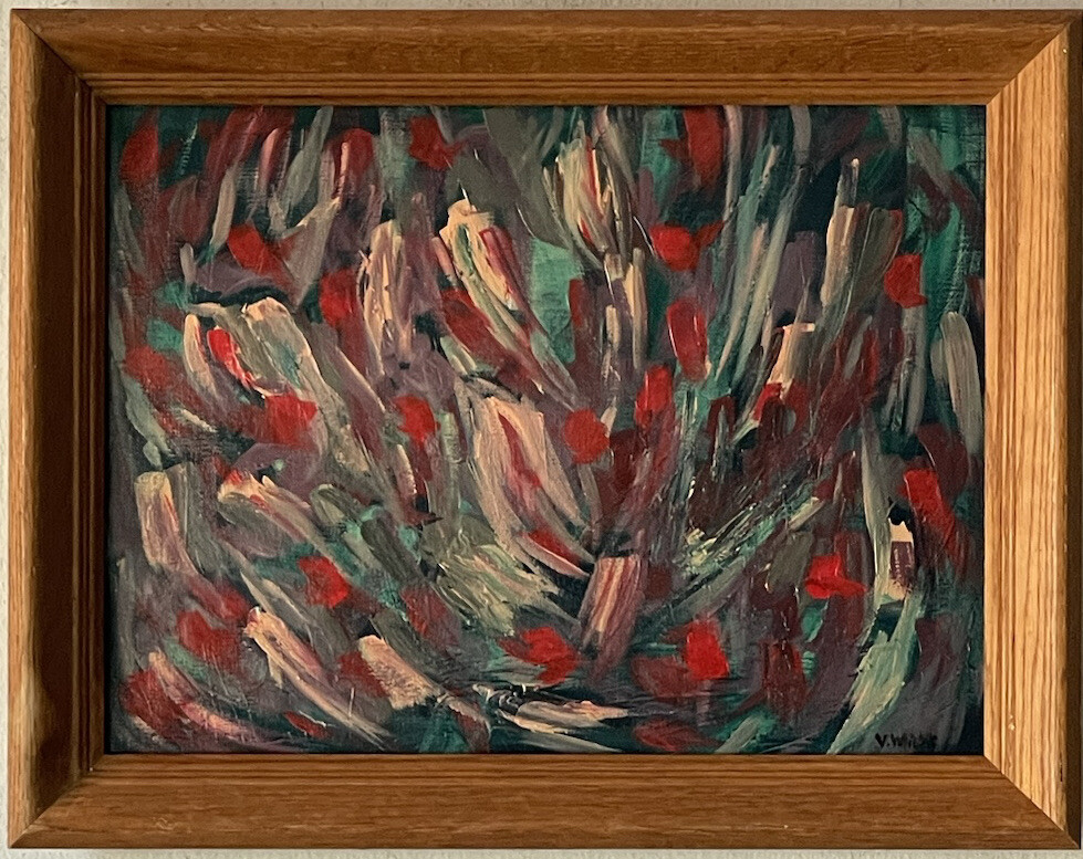 JOHN VON WICHT ANTIQUE MODERN ABSTRACT EXPRESSIONIST OIL PAINTING OLD MODERNISM