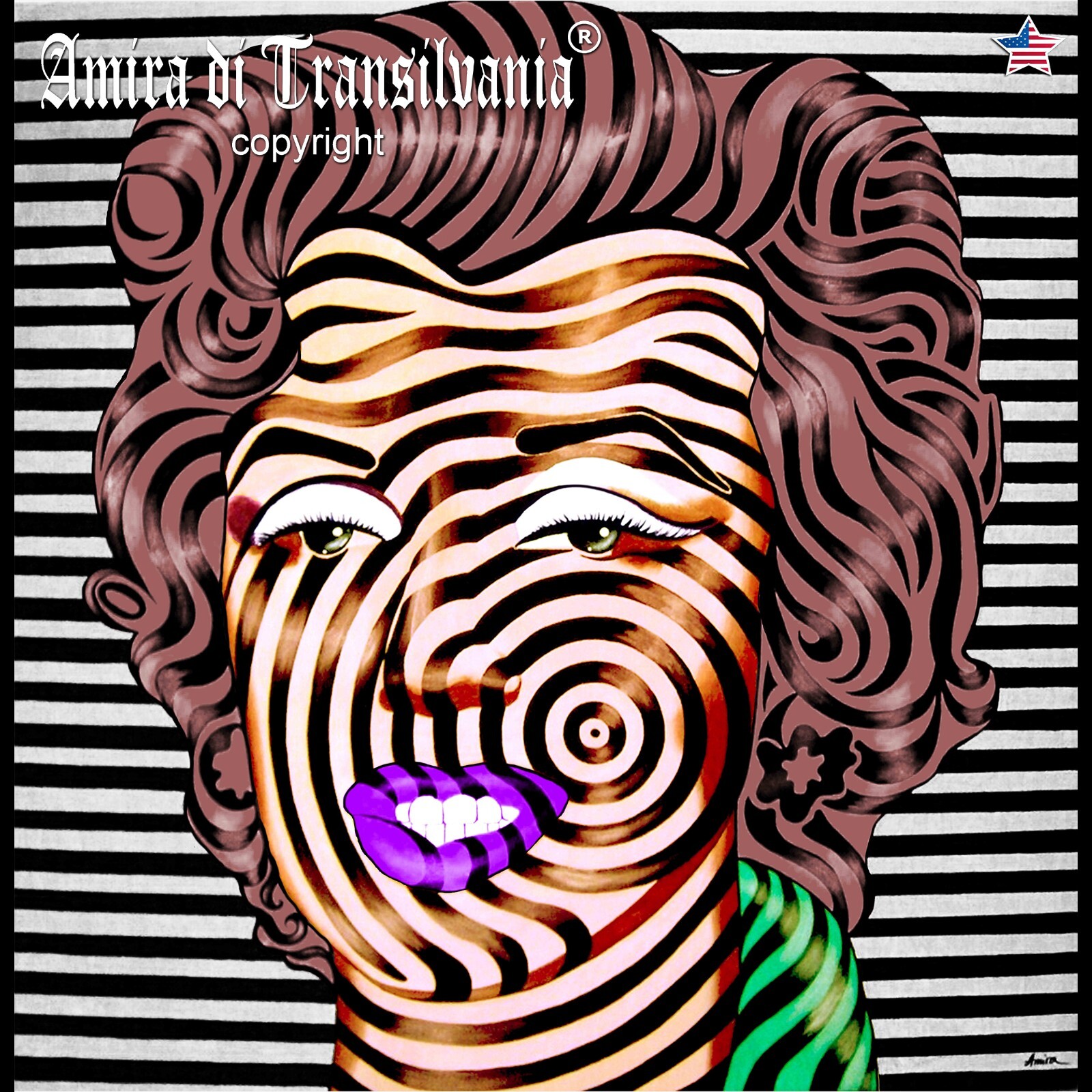 Marilyn Monroe Wall Art Celebrity Famous Well Known Artist Pop Optical Painting