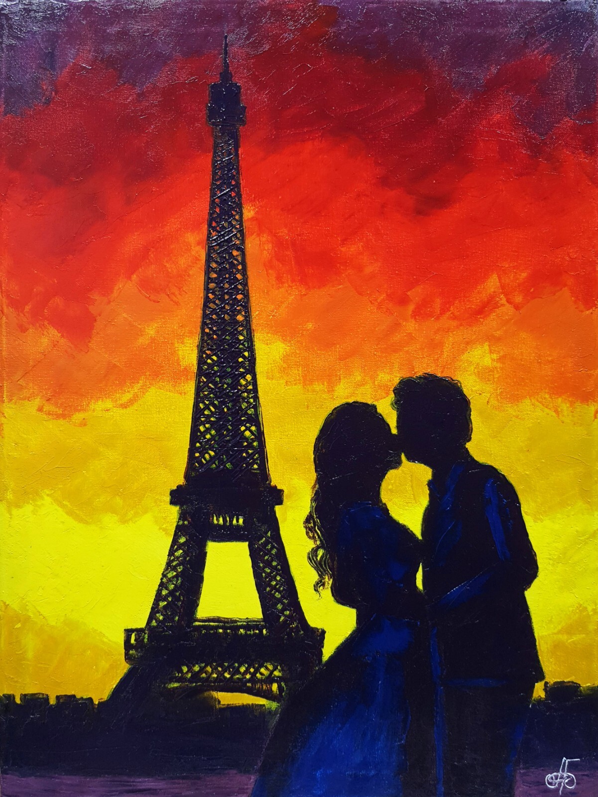 Paris Ukrainian Artist Original Oil Hand Painted Signed Wall Art Home Decor
