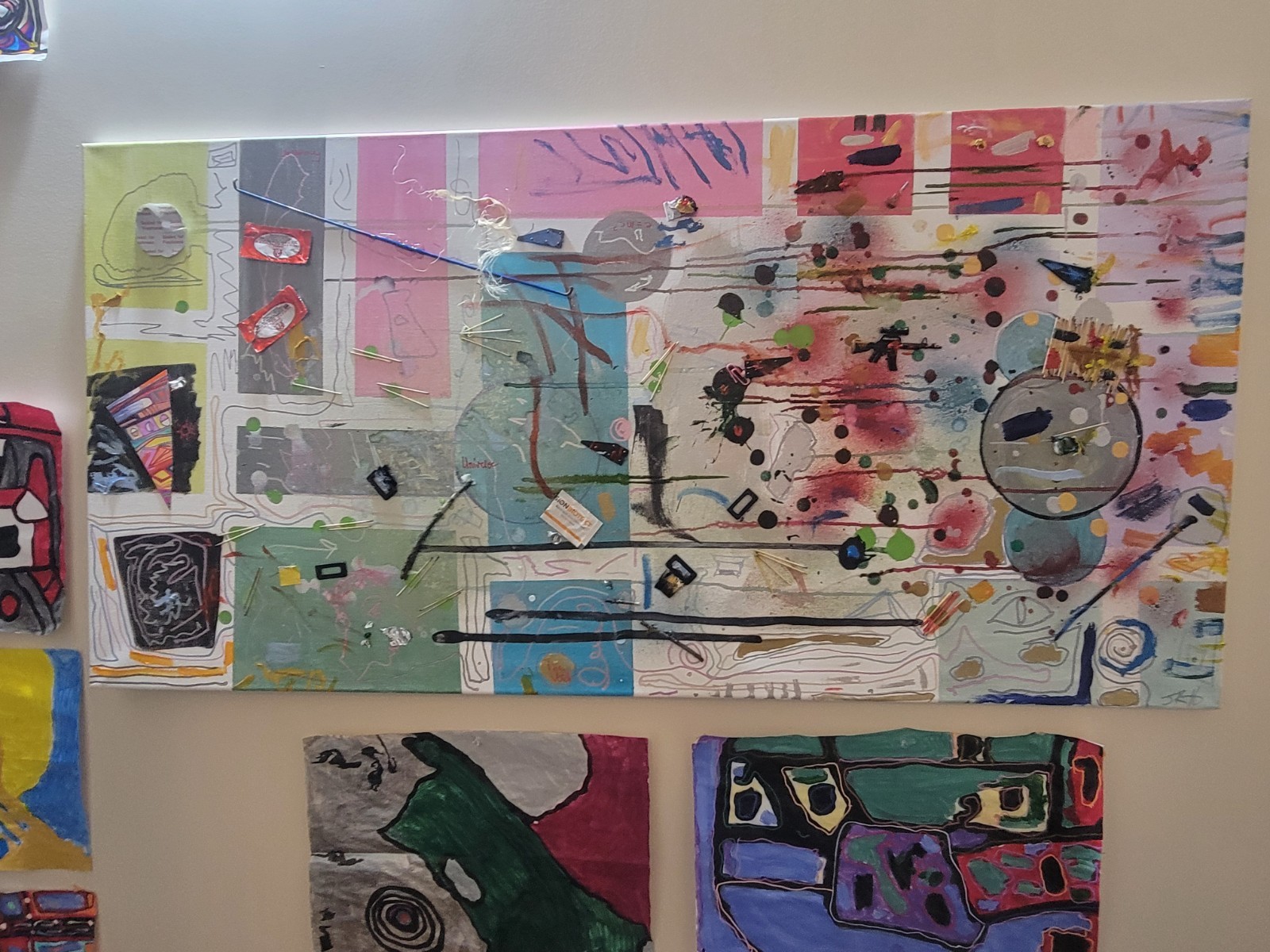 Handmade OOAK Ultra Contemporary 24×48 Acrylic 3D Painting On Stretched Canvas