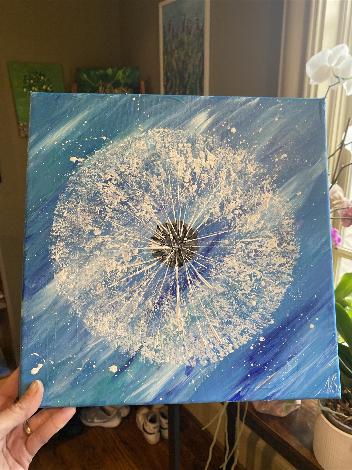 Dandelion,Original Painted On Canvas,Abstract,12/12