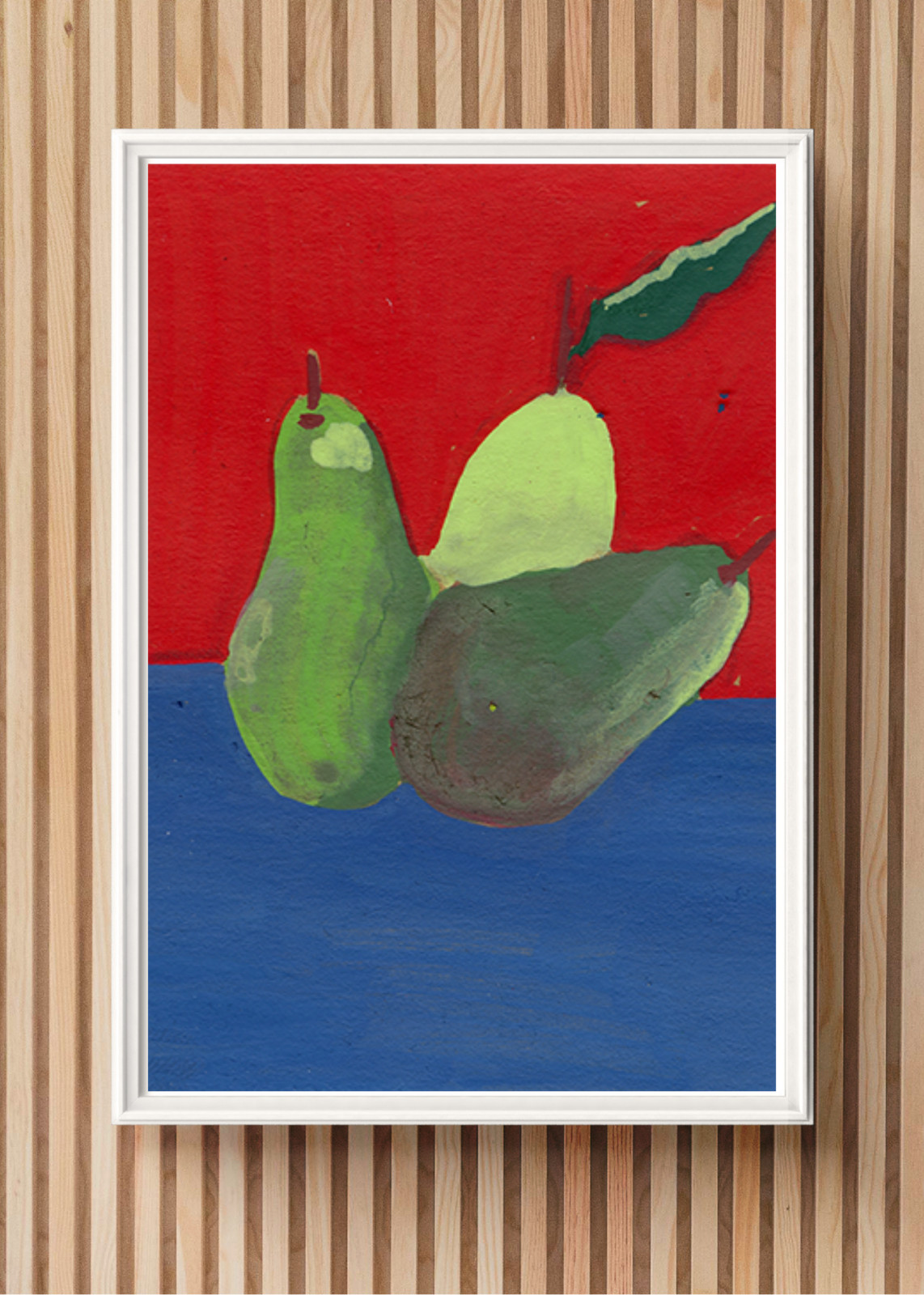 ACEO / ATC Pear Still Life Background Acrylic OOKA Painting