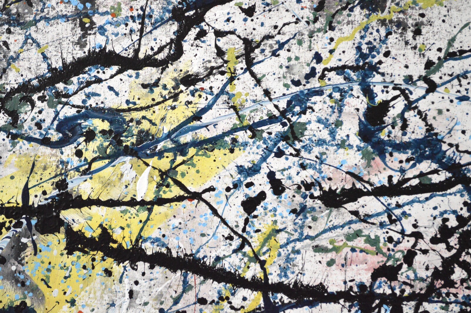 Pollock/Richter style Professional Painting 81” X 62”(6ft 9in)Abstract Modern XL