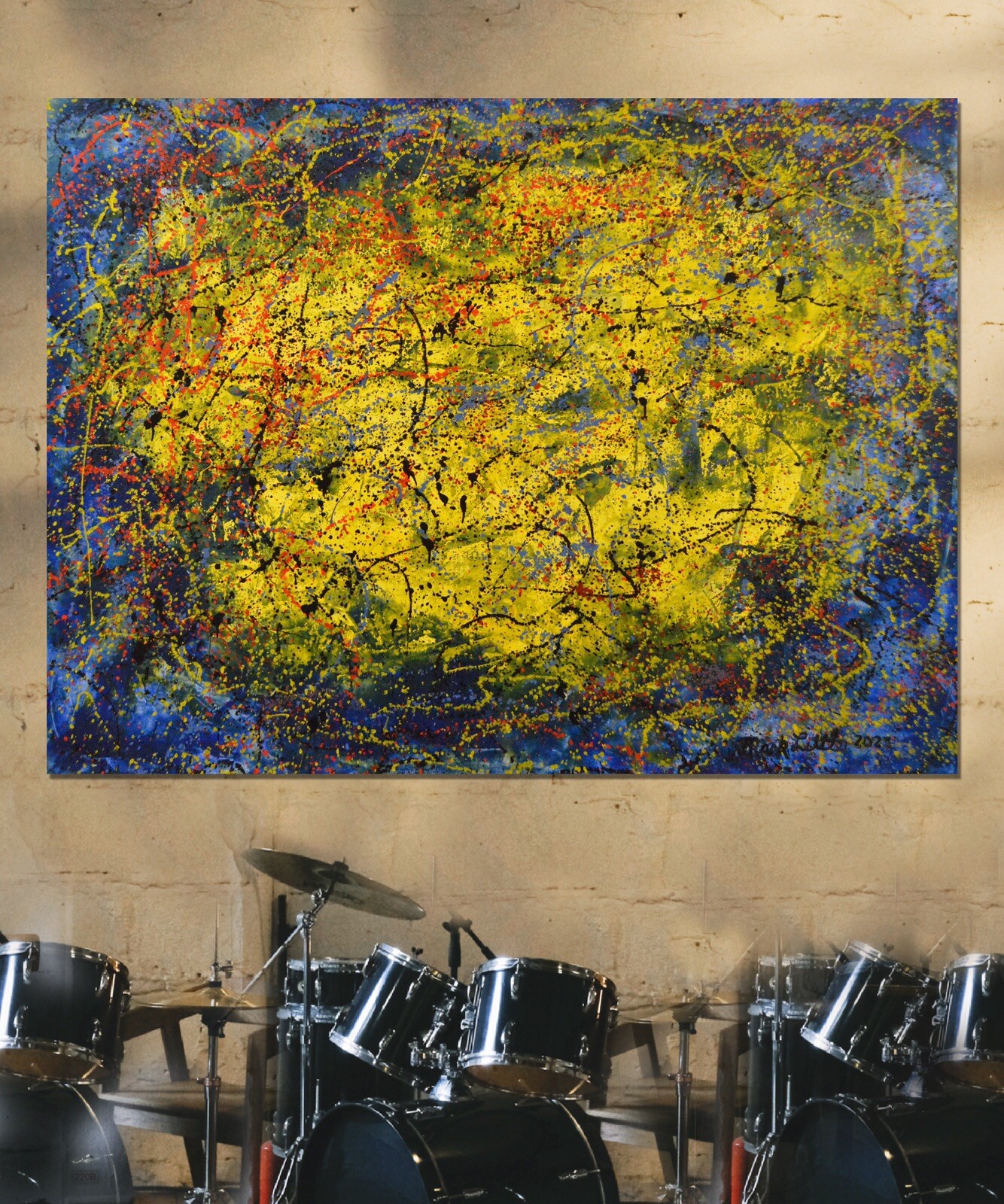 Jackson Pollock style￼ Profession￼al Painting 81” X 62”(6ft 9in)Abstract Modern