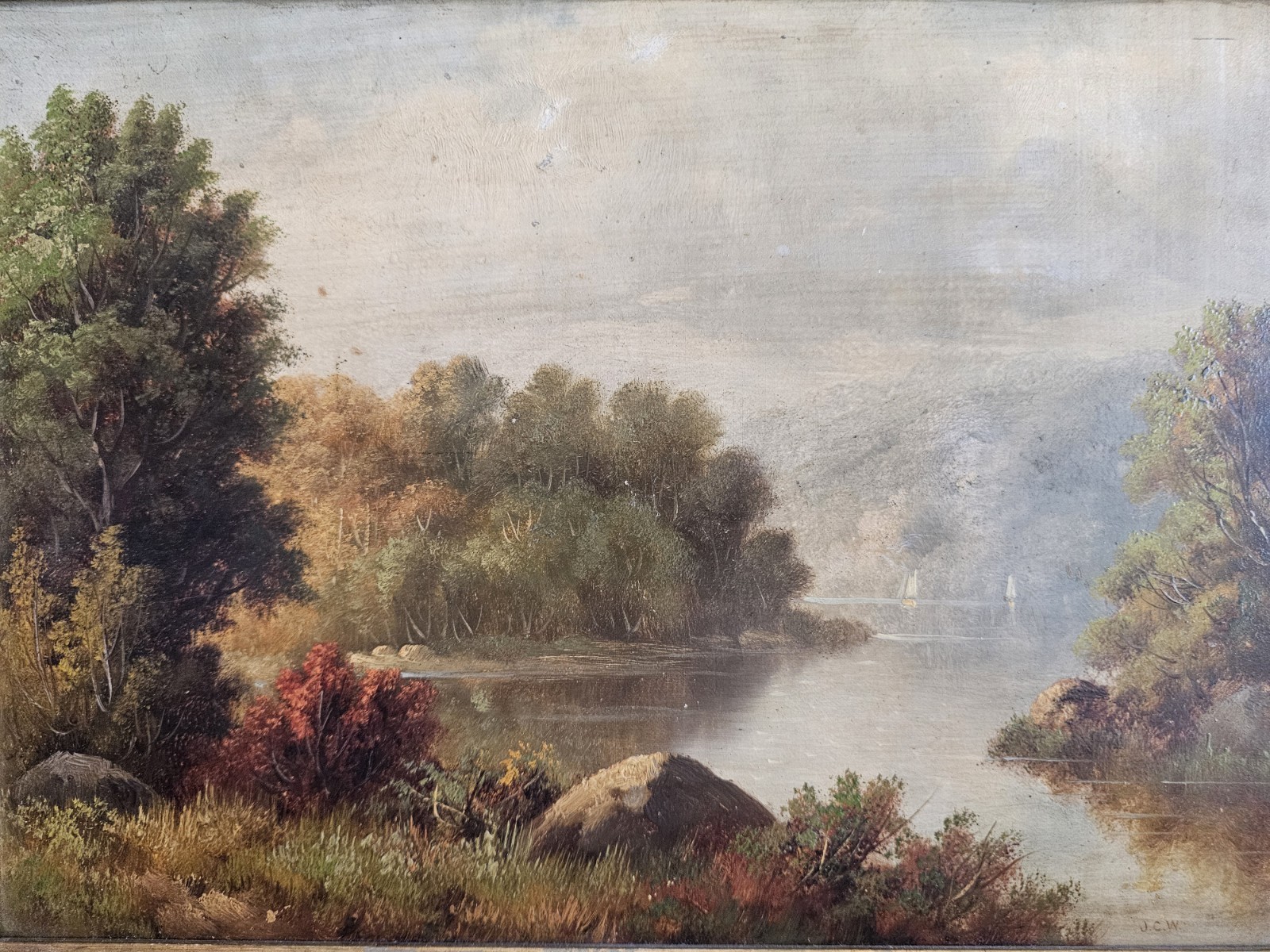 19th Century Scottish Romantic Landscape by John Crawford Wintour Framed