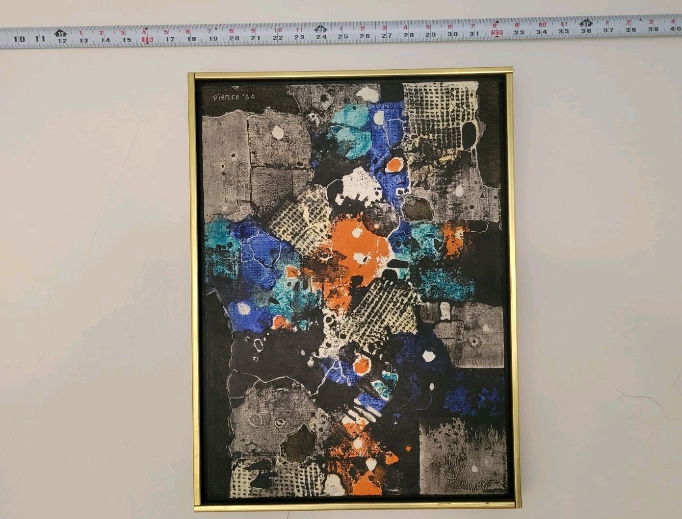 Donald Pierce Original Abstract Mixed Media Painting 1964 Mid Century Mod 14×19