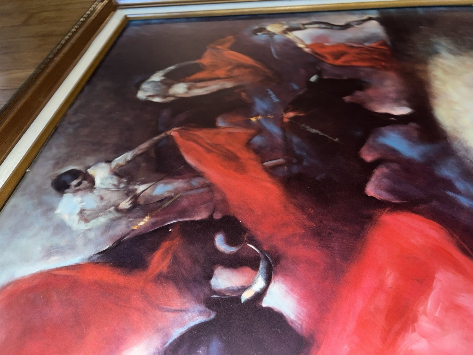 VINTAGE MCM THE MATADOR by JULIAN RITTER LARGE FRAMED SOFA REPRODUCTION PAINTING