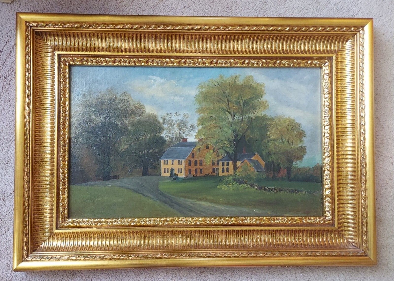 Wayside Inn Sudbury MA c. 1860’s oil painting assumed work of Alfred Ordway