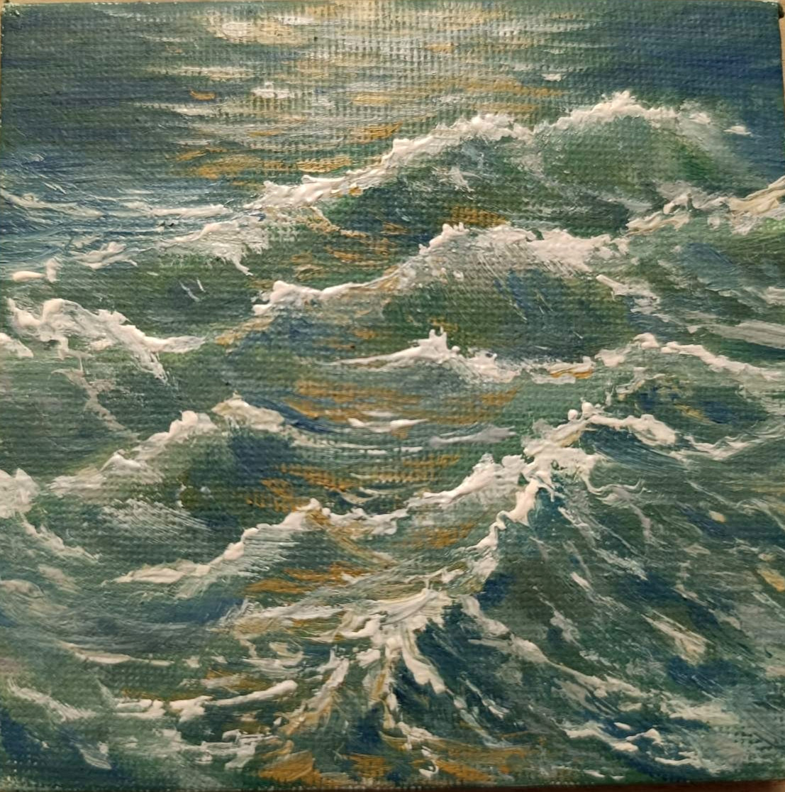 TEXTURED IMPASTO Original Arts OIL Painting WAVES Canvas Impressionism Seascape