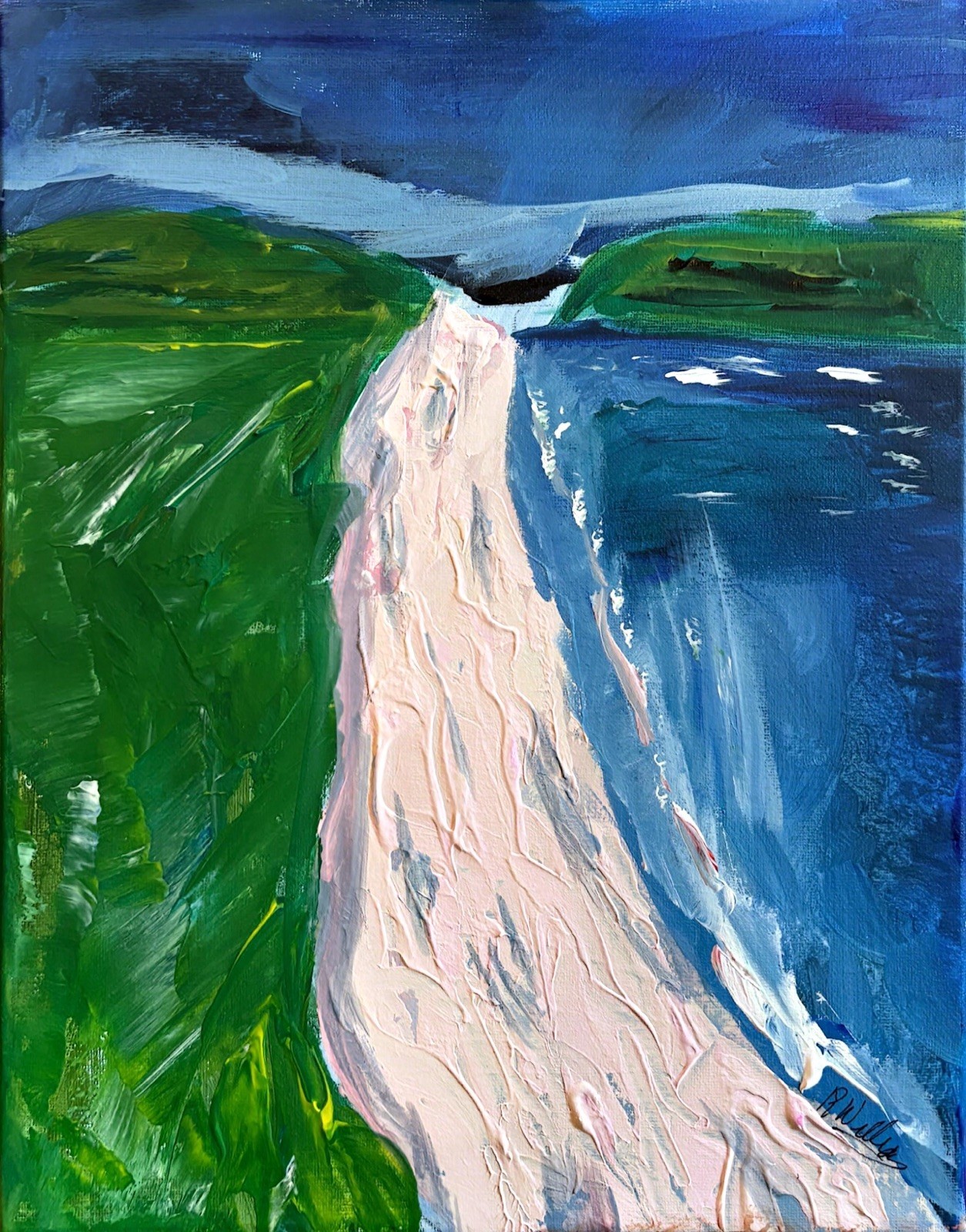 IMPRESSIONISM Seaside LANDSCAPE ORIGINAL ART CANVAS UNIQUE SEASONAL