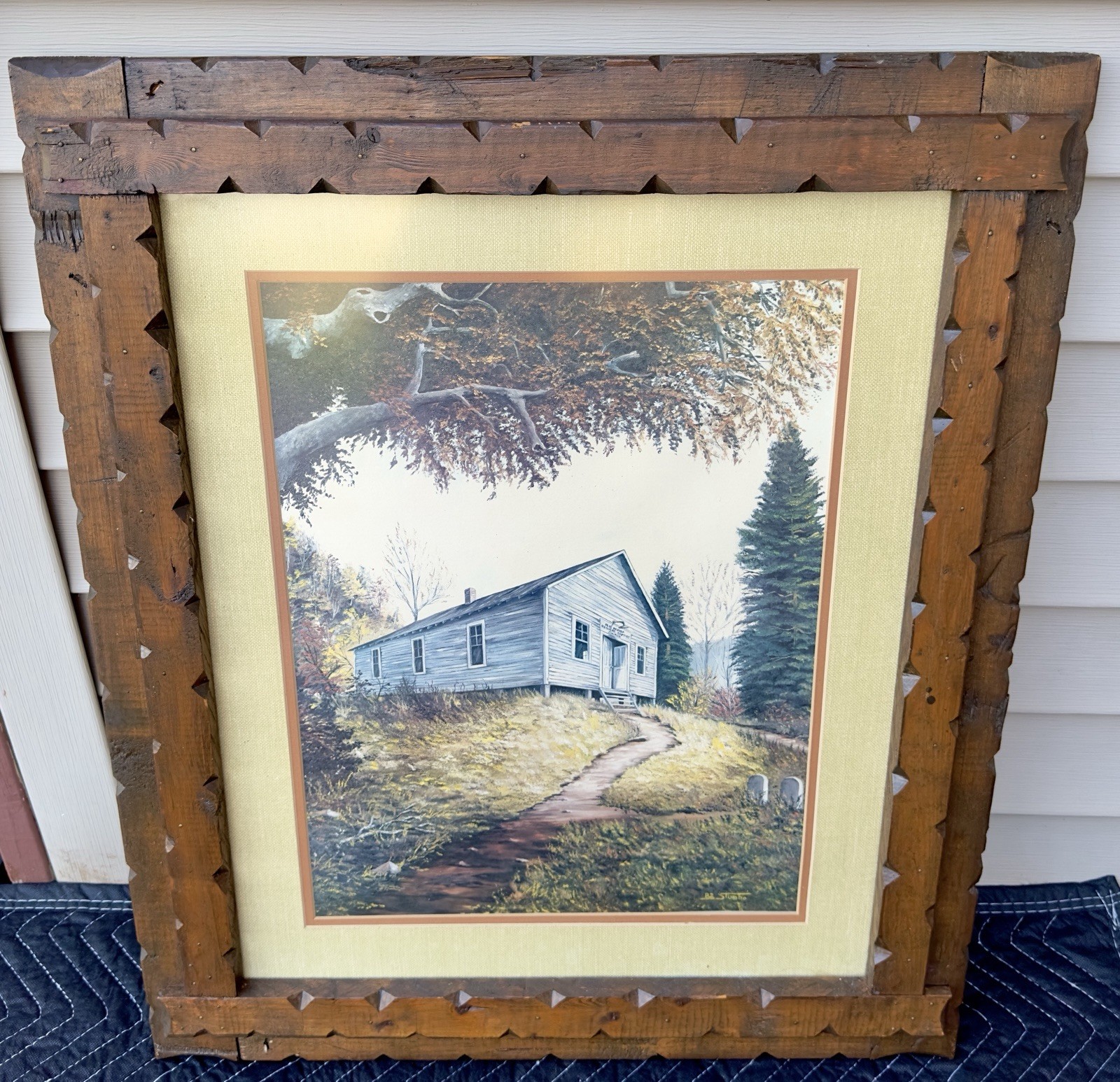 Professionally Framed Painting By J. Stumbo Of Old Beaver Baptist Church In KY