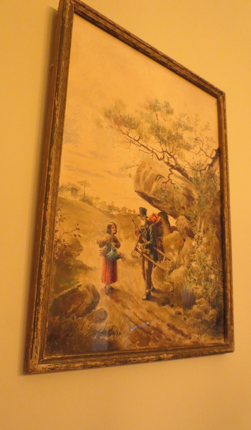 Antique original watercolor by F. Fernandez Gimenez (1846 – 1873) «Savilla»