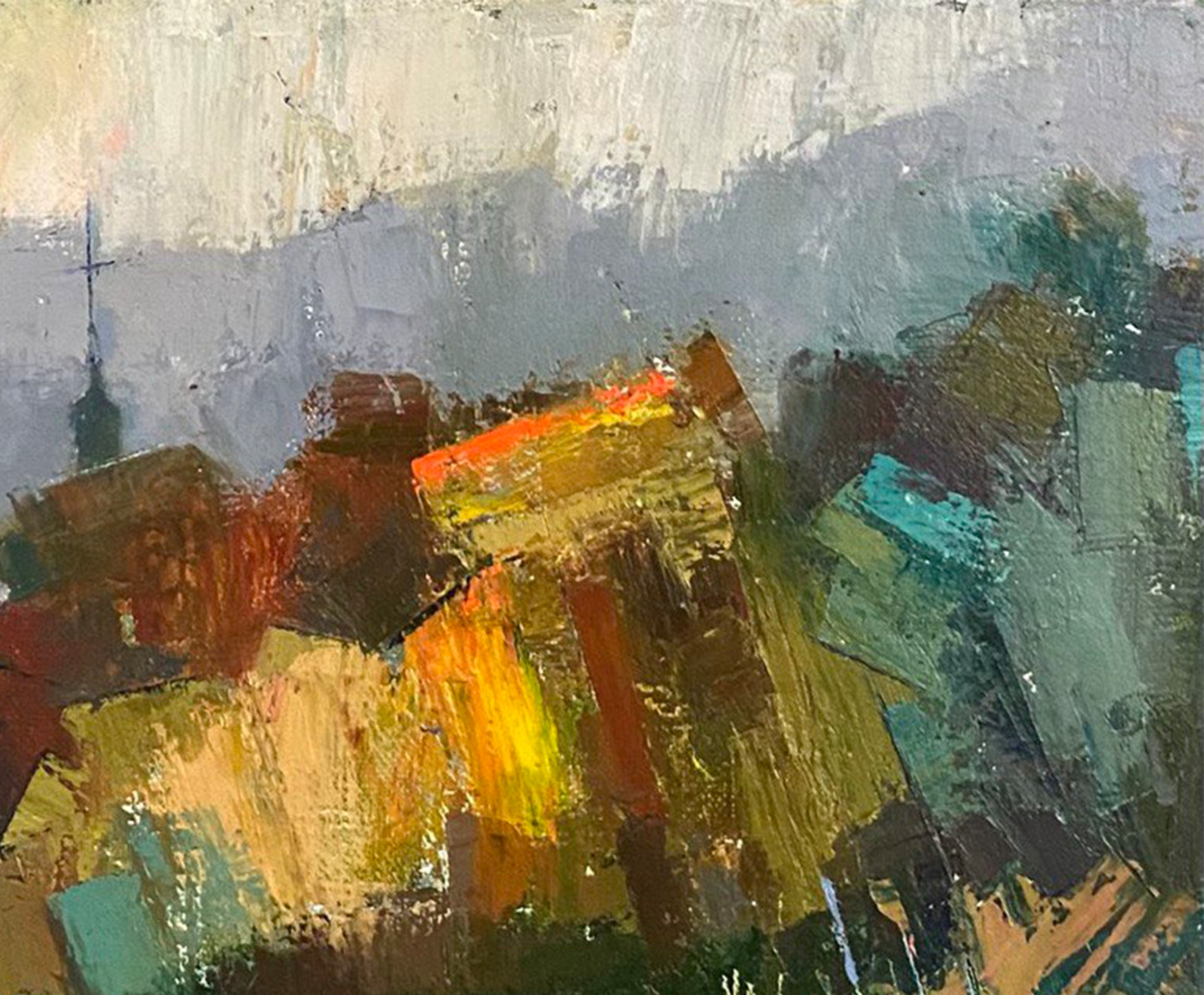 Oil painting Fall Ukrainian painter Canvas Unframed Decor original landscape