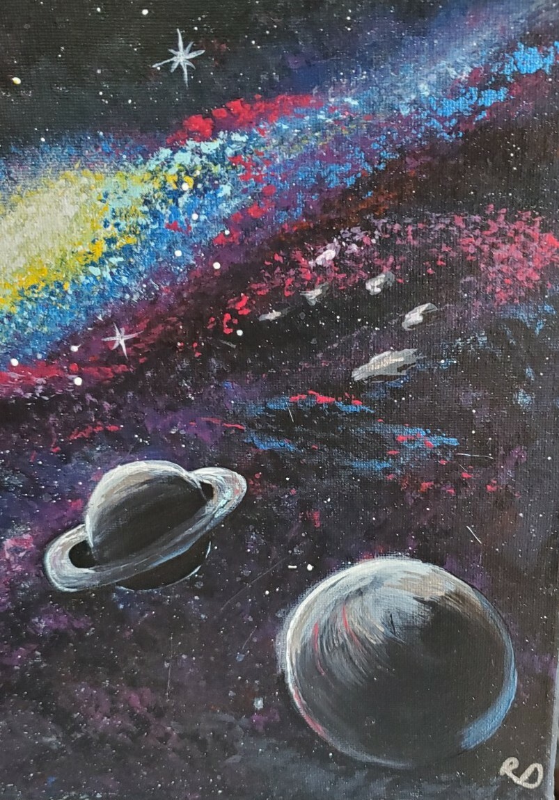 OUTER SPACE original acrylic painting on canvas