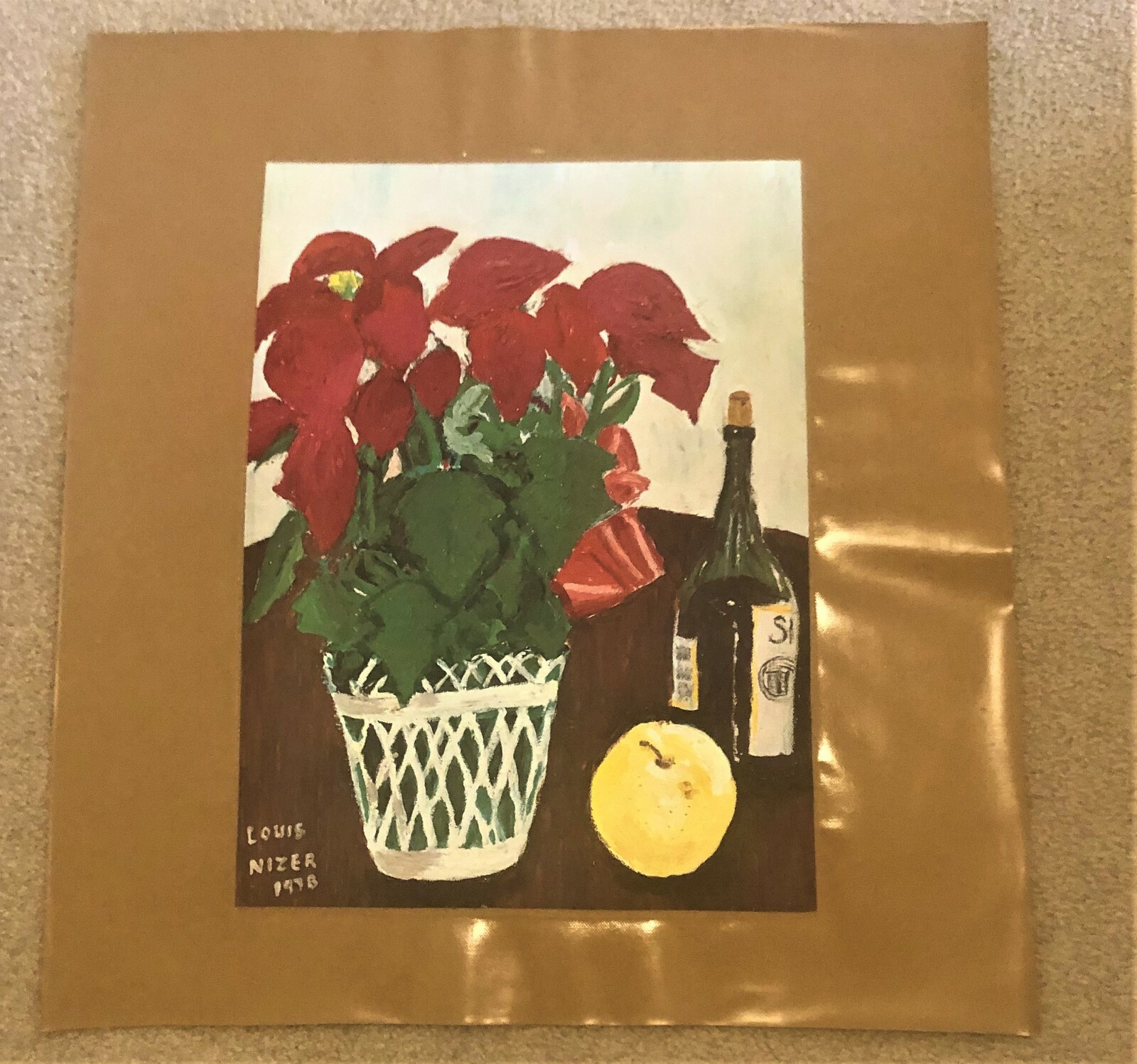 AUTHENTIC ARTAGRAPH OIL PAINTING «WINE,FRUIT,FLOWERS» LOU NIZER SIGNED #68/700