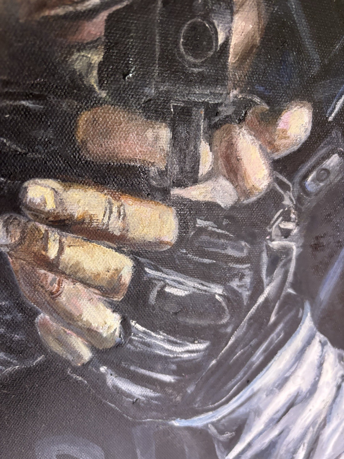 Resident Evil original Oil painting By Lacey Roberts 20x24x1.5”Stretched Canvas