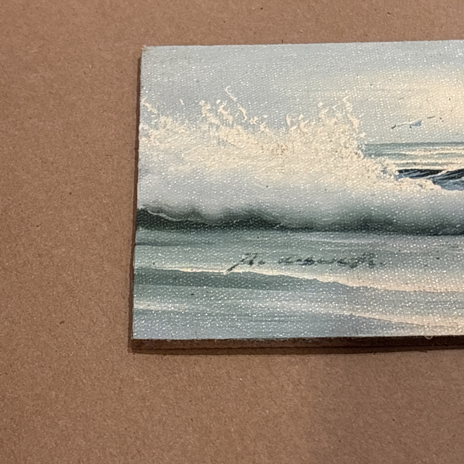 Original hand signed oil painting 5 x 7 inch mounted on board