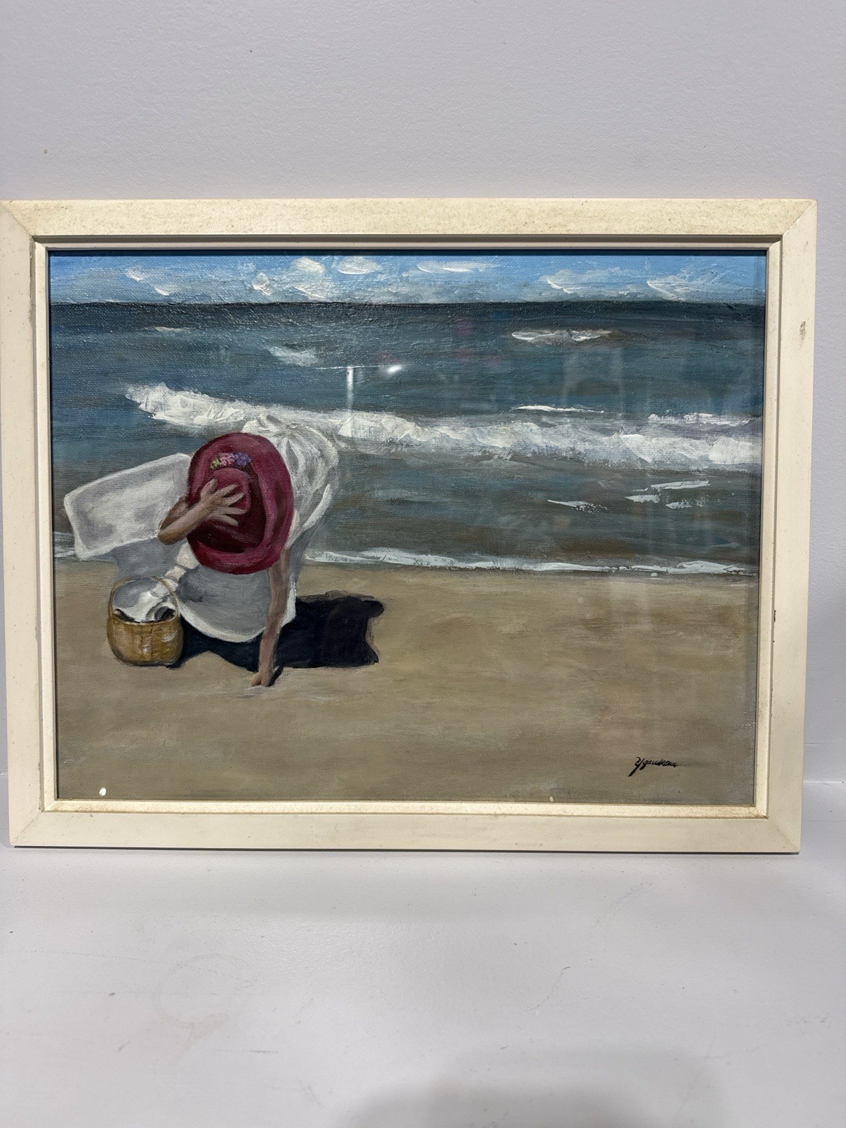 Original Painting “Sea Shells” by Yvette Guardascio 11×14 Acrylic w/ COA Framed